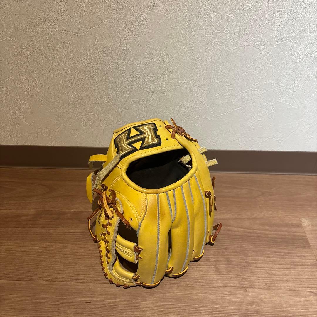 ぴ*ー様 【レア旧ロゴ】心極　ハイゴールド　内野手　 軟式用　グローブ