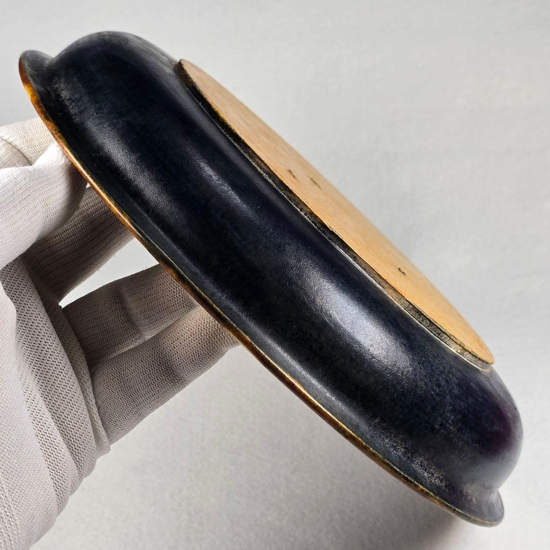 舶来品 希少 中国古磁 唐三彩 陽刻 手描き 蓮魚紋 筆添 筆洗 観賞皿 超美品