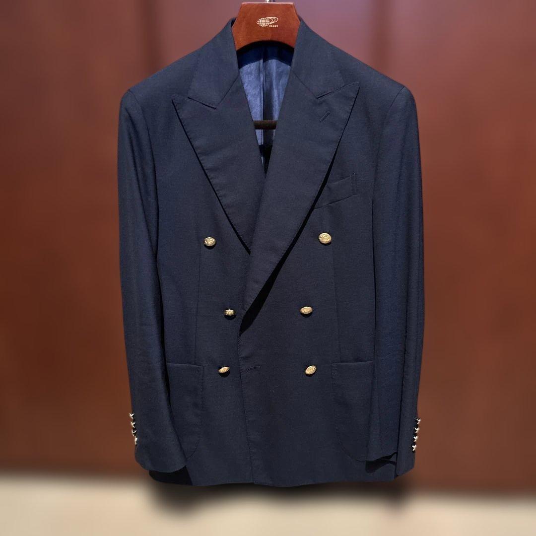 デペトリロ　6B ダブル　ネイビーブレザー