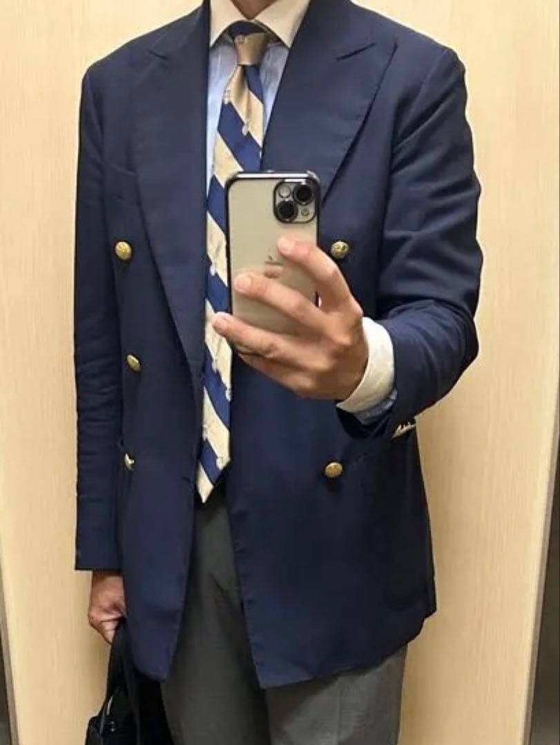 デペトリロ　6B ダブル　ネイビーブレザー