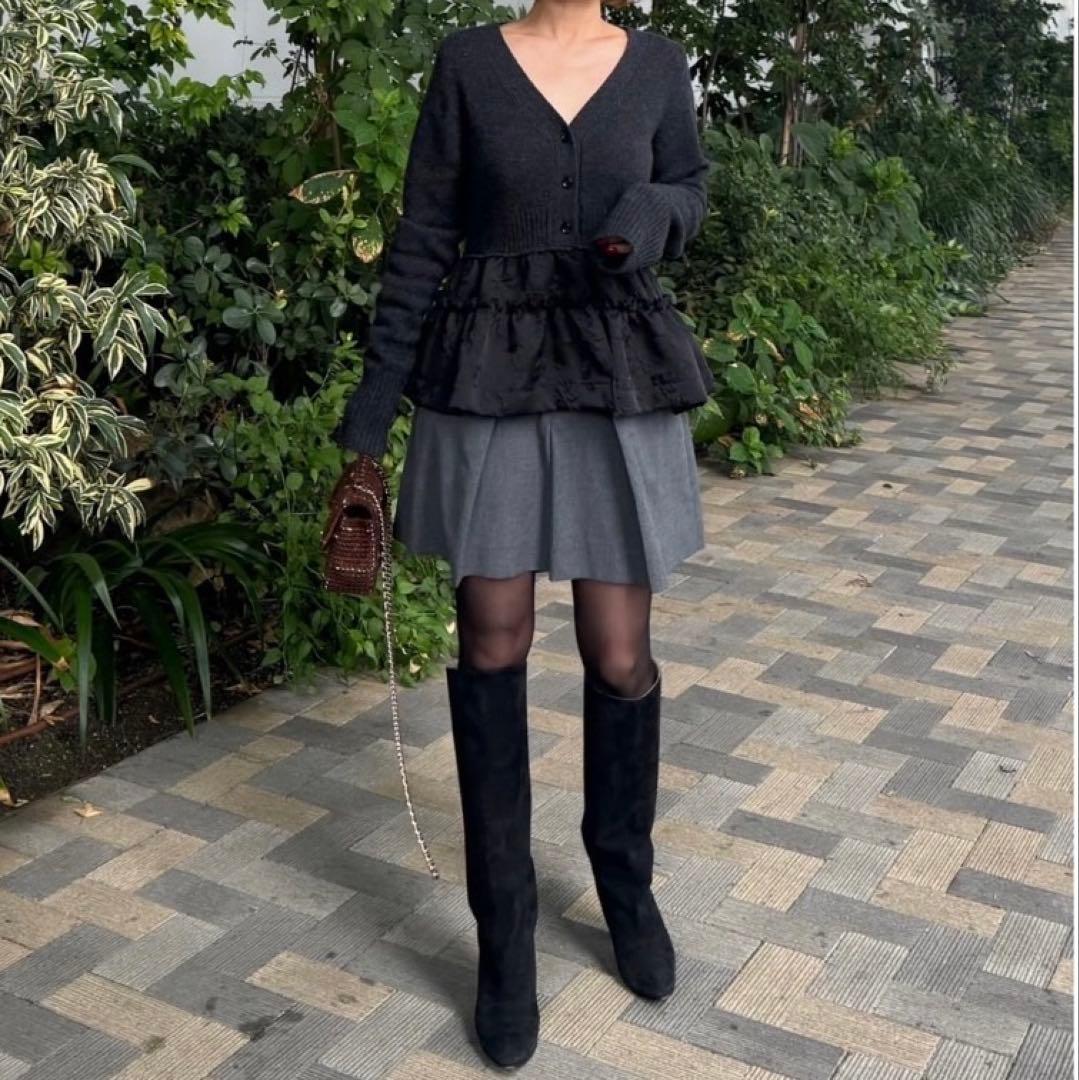 you　新品未使用フロントタックショートパンツ miniqu　グレー