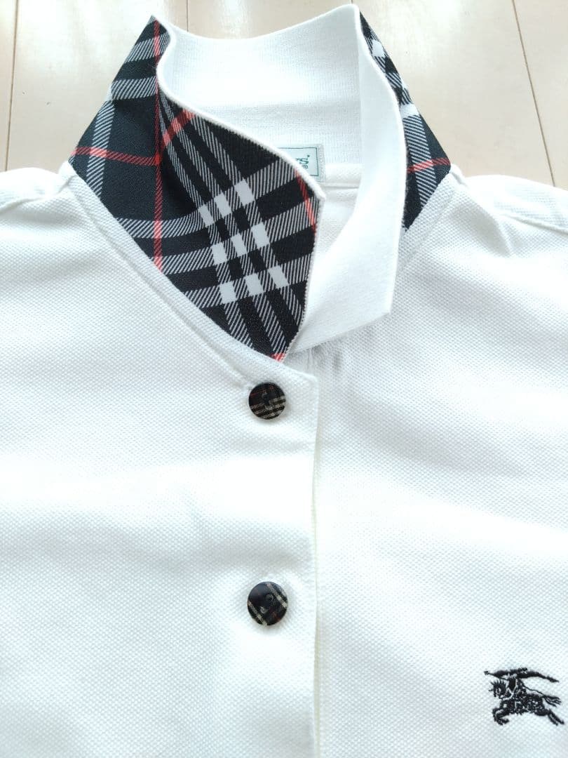 Burberry's 　レディースＬ　ホワイト ポロシャツ 半袖　三陽商会正規品