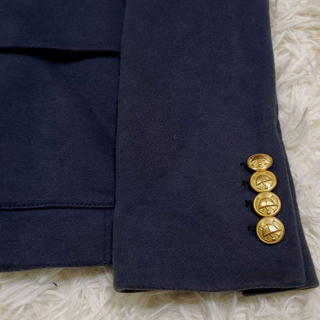 美品 M ポロラルフローレン エンブレム刺繍ワンポイント ブレザー 紺 金ボタン