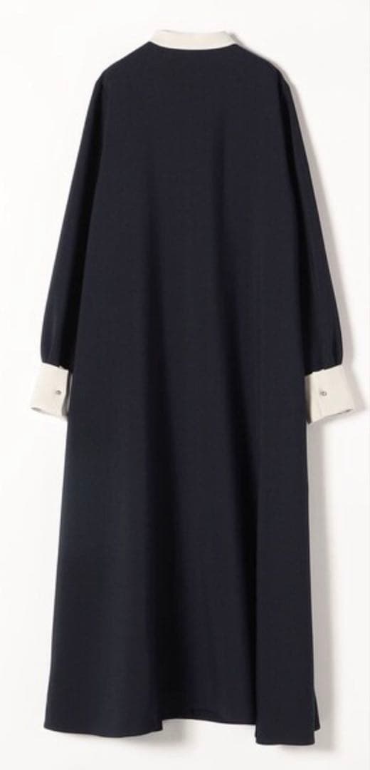 SHIPS any ダブルクロス Aライン シャツワンピース　ネイビー