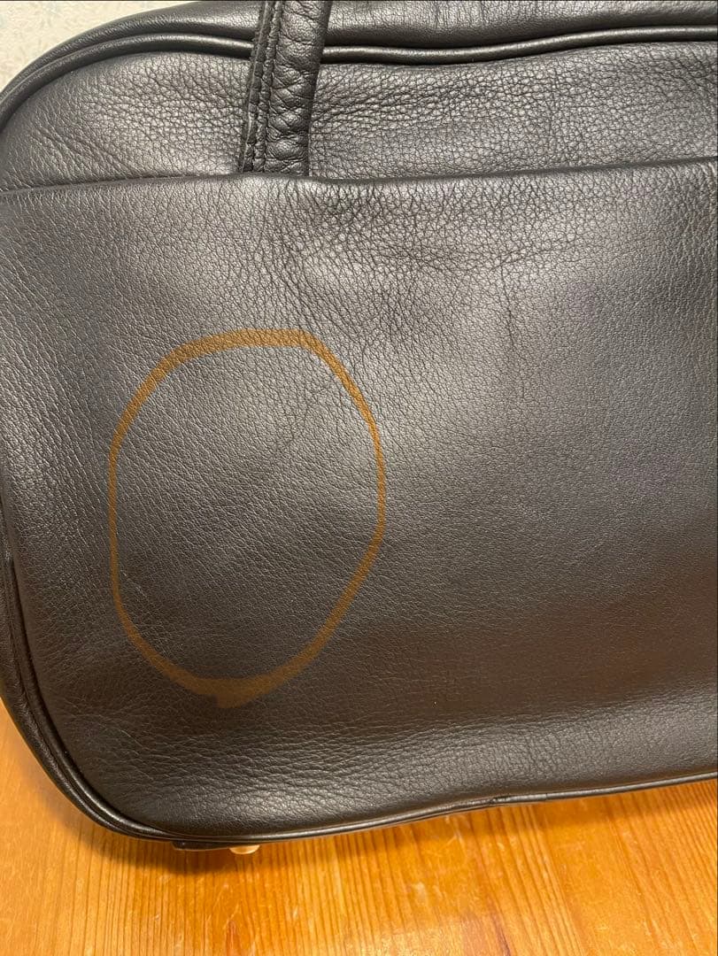 REN ブラックレザー ハンドバッグ