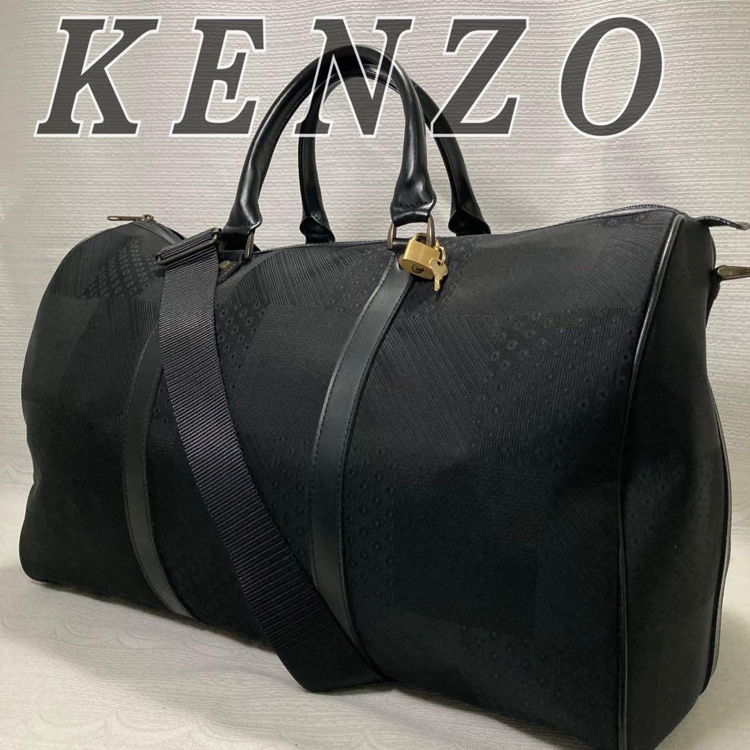 極美品✨ KENZO 2WAY ボストンバッグ ナイロン レザー 総柄