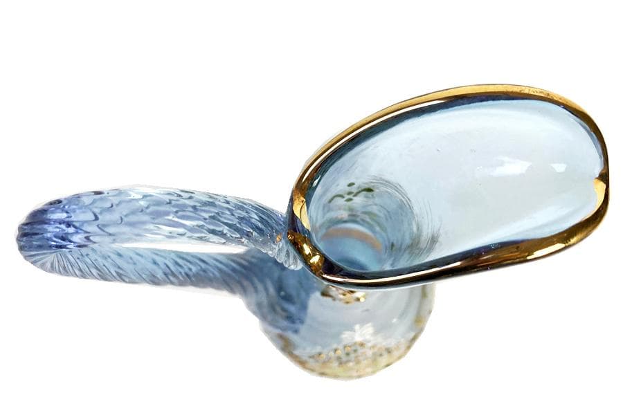 匿名配送ボヘミアクリスタル ネオジウムガラス ハンドル付フラワーベース 35cm