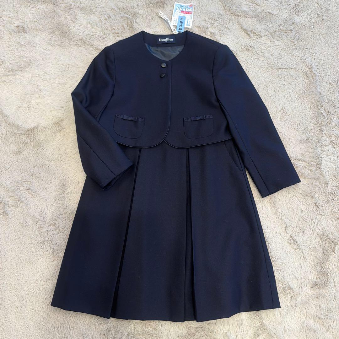 超美品❣️お受験 フォーマルワンピース アンサンブル 120 ネイビー
