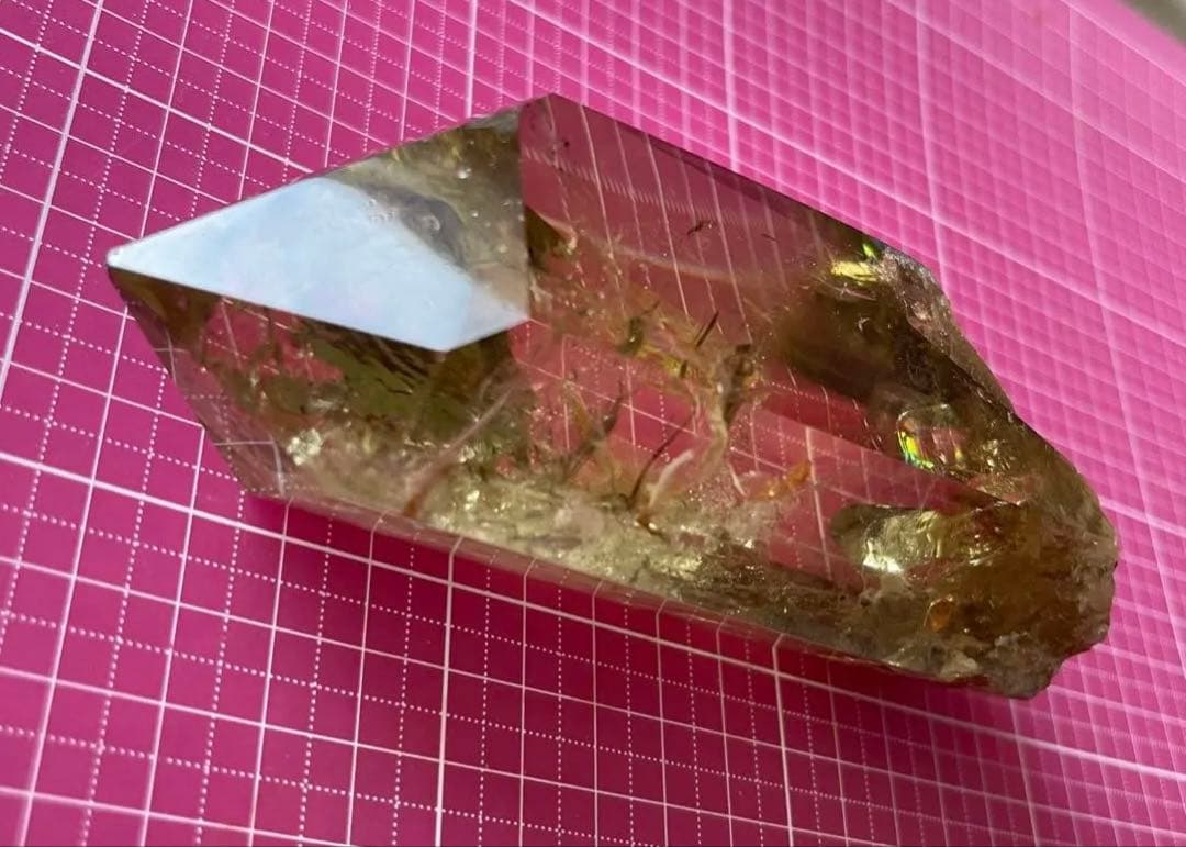 虹　透明感◎ ファントム　ずっしり重たいシトリン＊　天然石ポイント 85