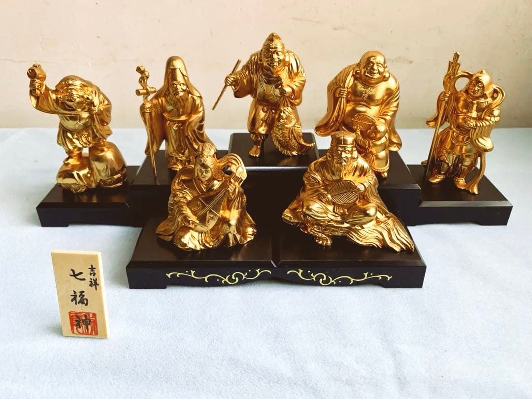 ☆【縁起物】開運 七福神 牧田秀雲原型 24金純金メッキ