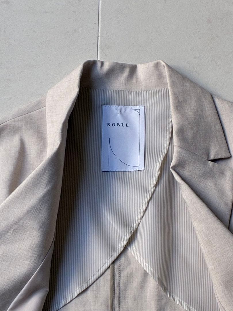極美品　NOBLE 23SS 麻　ダブルブレスト　ジャケット　金ボタン