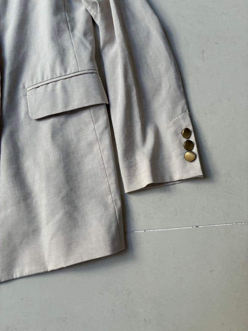 極美品　NOBLE 23SS 麻　ダブルブレスト　ジャケット　金ボタン