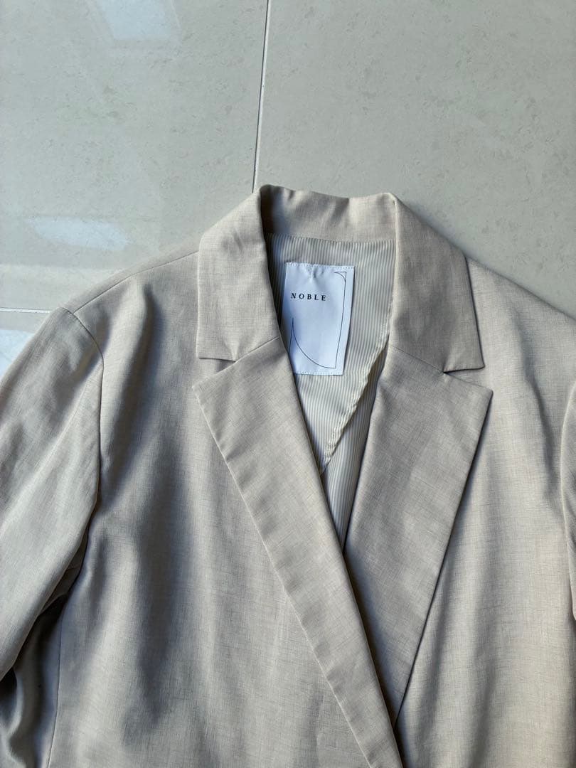 極美品　NOBLE 23SS 麻　ダブルブレスト　ジャケット　金ボタン