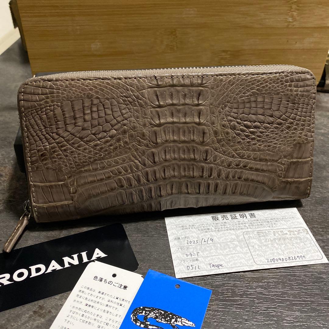 新品 RODANIA ロダニア マット カイマンワニ革 クロコダイル長財布 12
