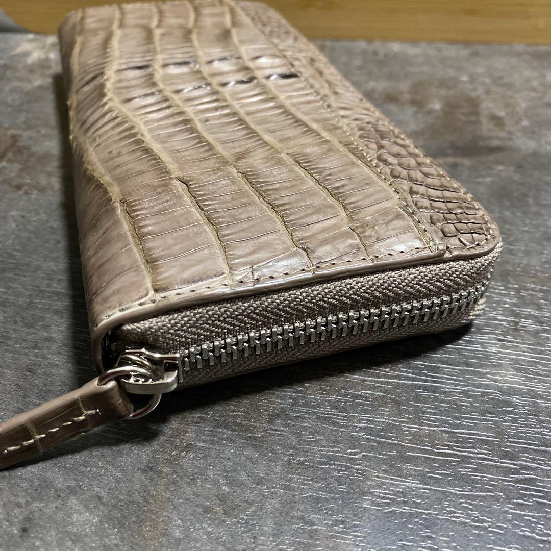 新品 RODANIA ロダニア マット カイマンワニ革 クロコダイル長財布 12