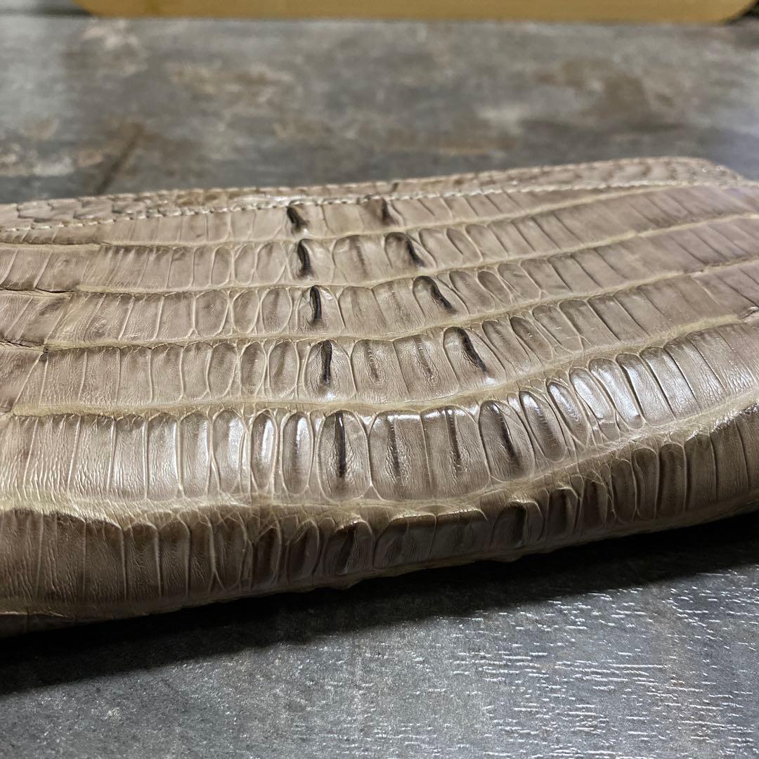 新品 RODANIA ロダニア マット カイマンワニ革 クロコダイル長財布 12