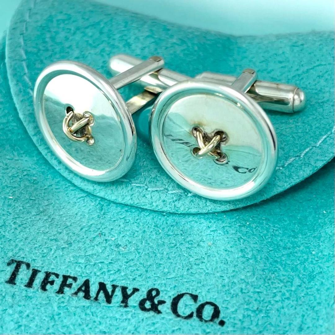 ティファニー ボタン カフス 750 925 コンビ Lp2fe