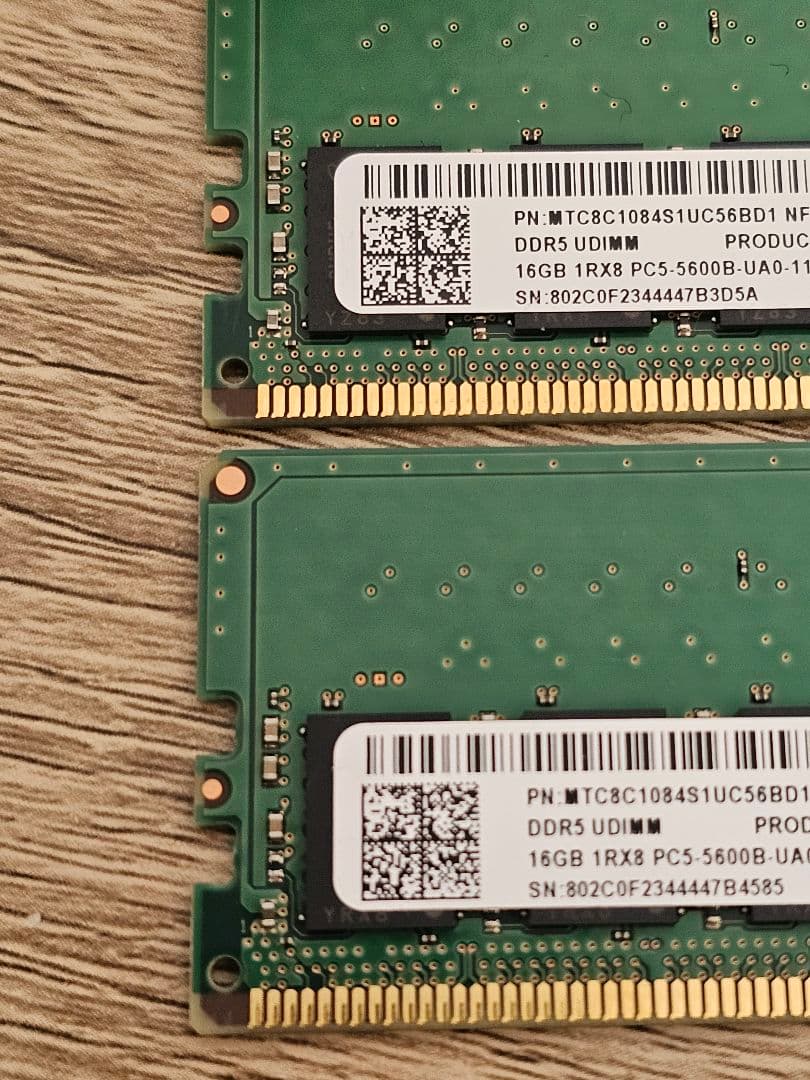 DDR5 16GB×2 計 32GB 5600 メモリ