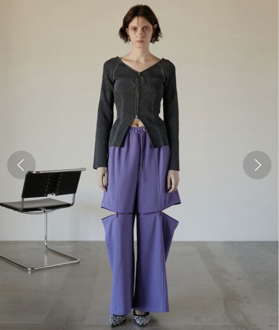 【PRANK PROJECT】ファスナースリットリブダンボールニットパンツ　38