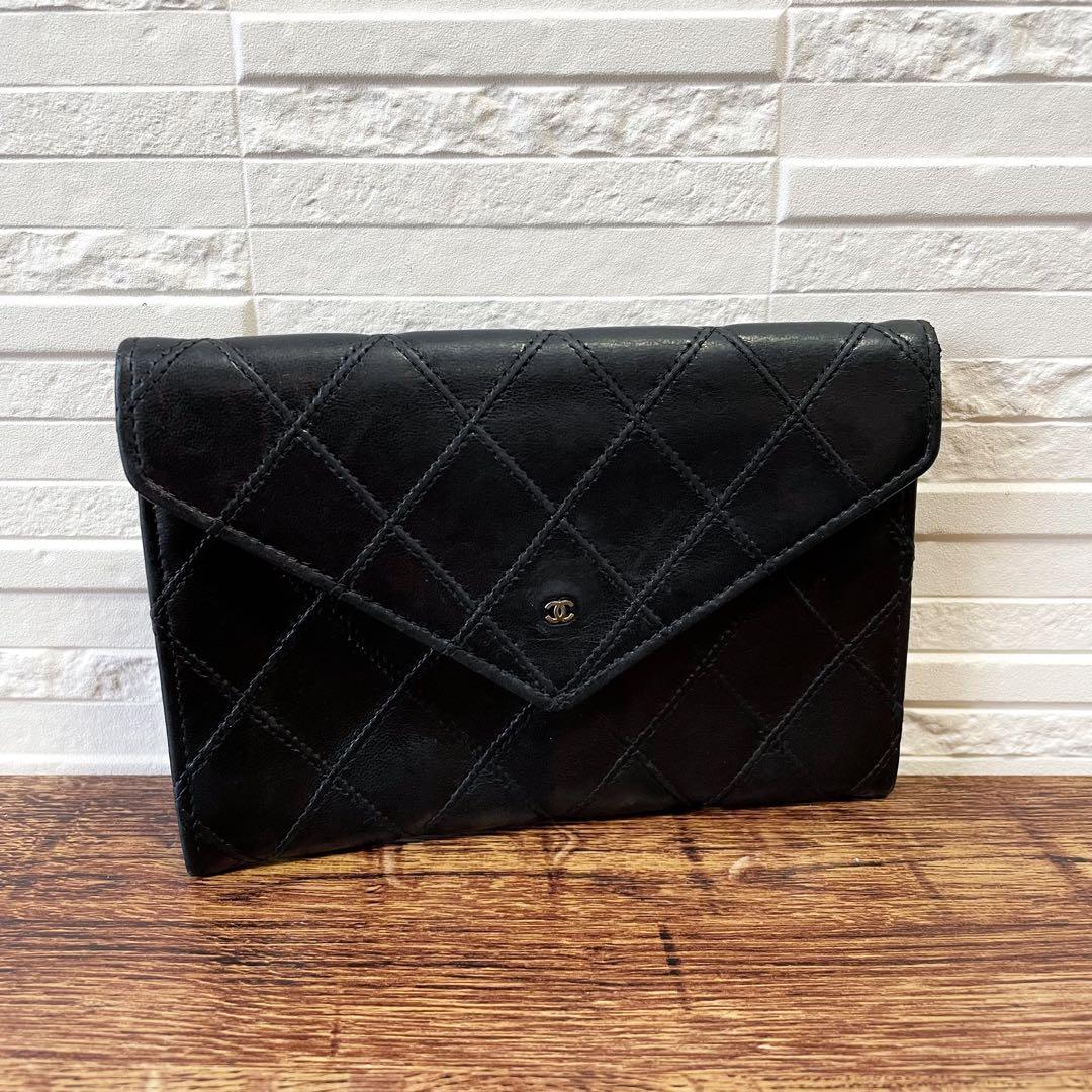 シャネル マトラッセ ラムスキン ビコローレ カード  ケース 財布