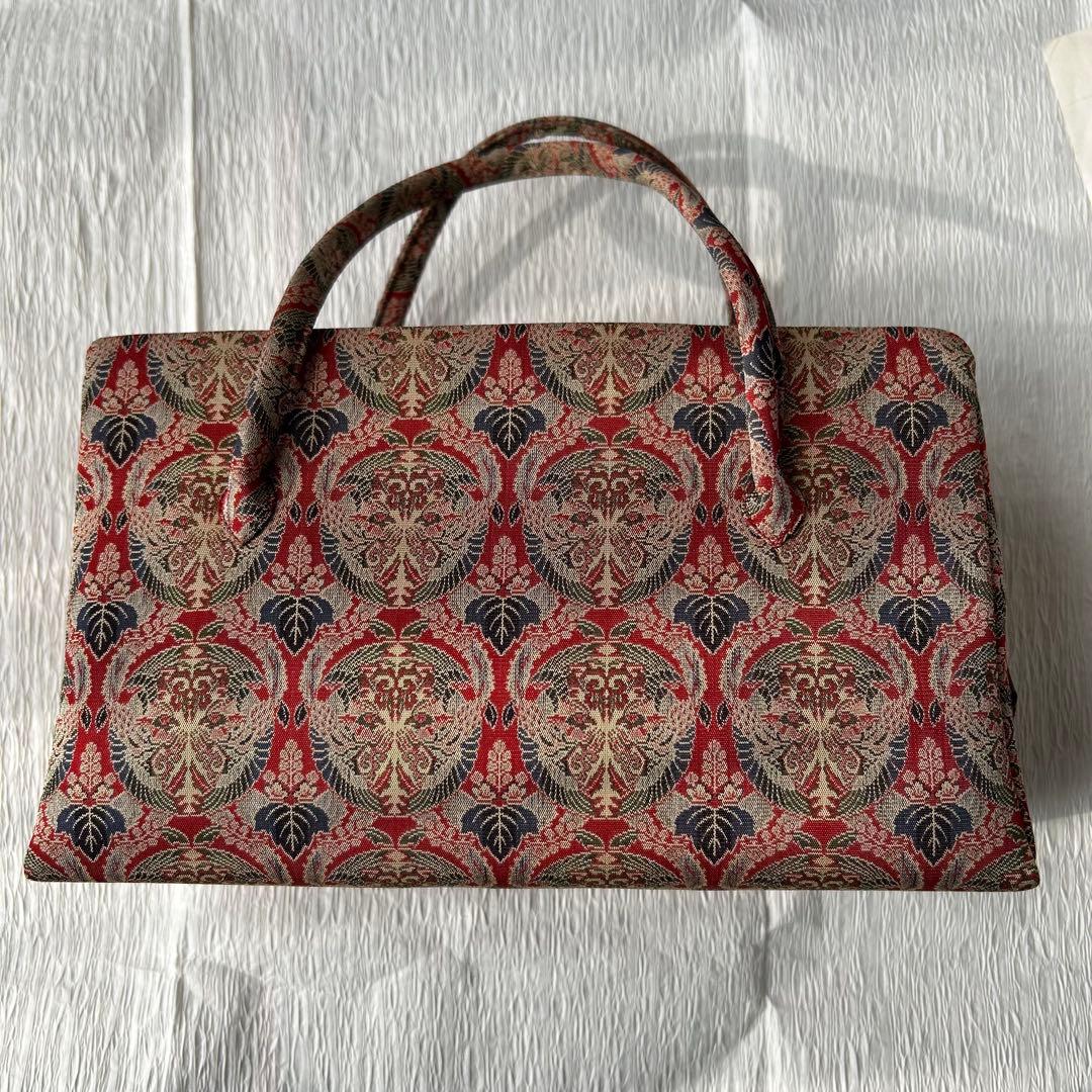 週末限定値下げ‼️龍村織物 正絹 桐に向鳳凰丸文錦(壬生寺裂)利休バッグ