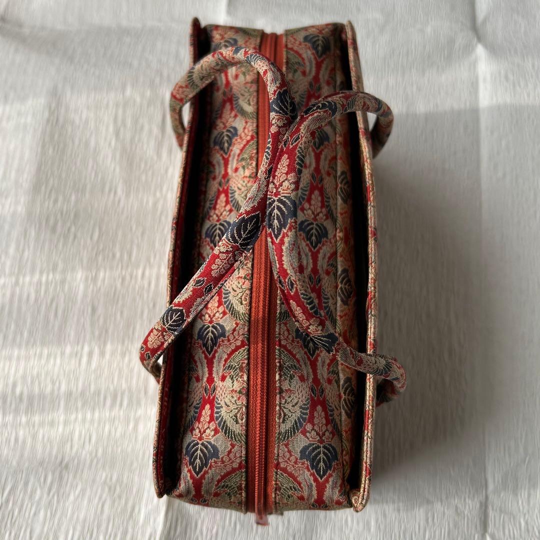 週末限定値下げ‼️龍村織物 正絹 桐に向鳳凰丸文錦(壬生寺裂)利休バッグ