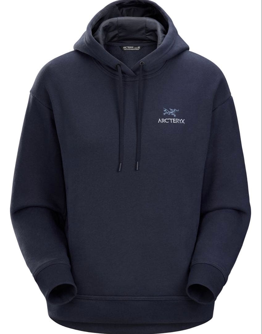 【美品】M ブラックサファイア Arc'teryx エンブレムフリースフーディ