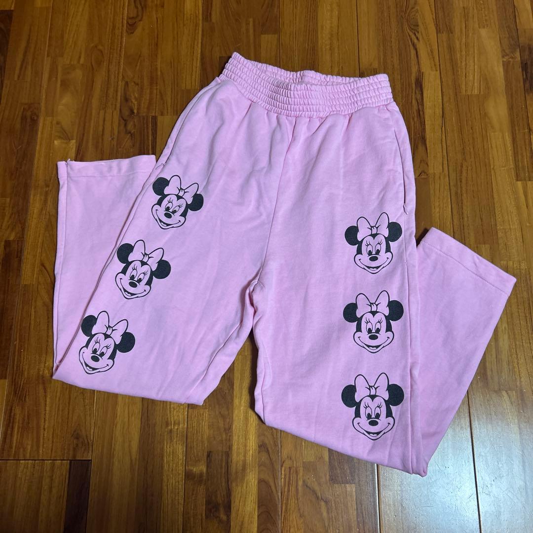 WCミニーマウス プリント スウェットパンツ　ピンク