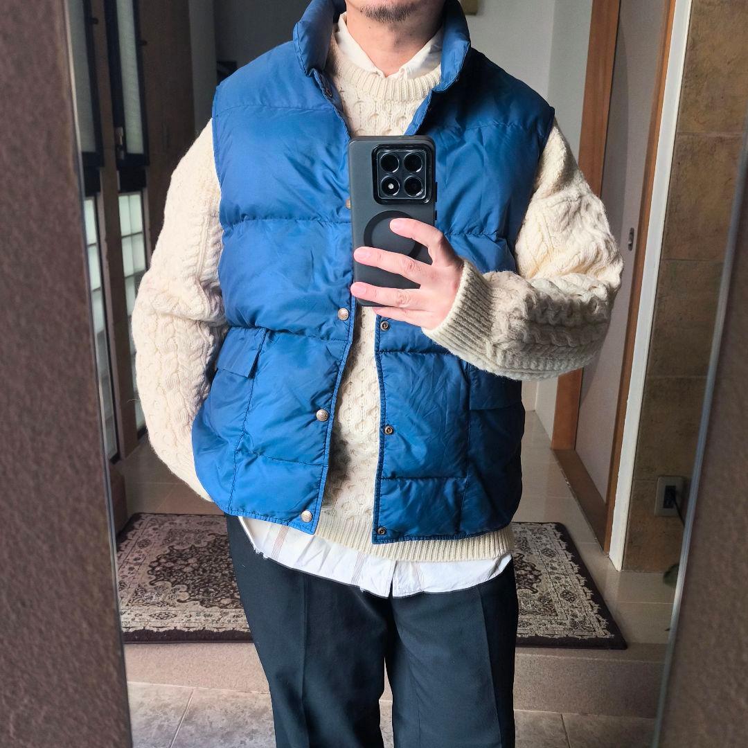 90s L.L.Bean ダウンベスト ブルー VINTAGE アウトドア