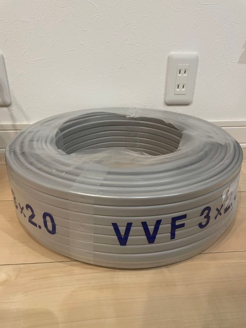 ケーブル 100巻　VVF2.0-3C　黒白赤