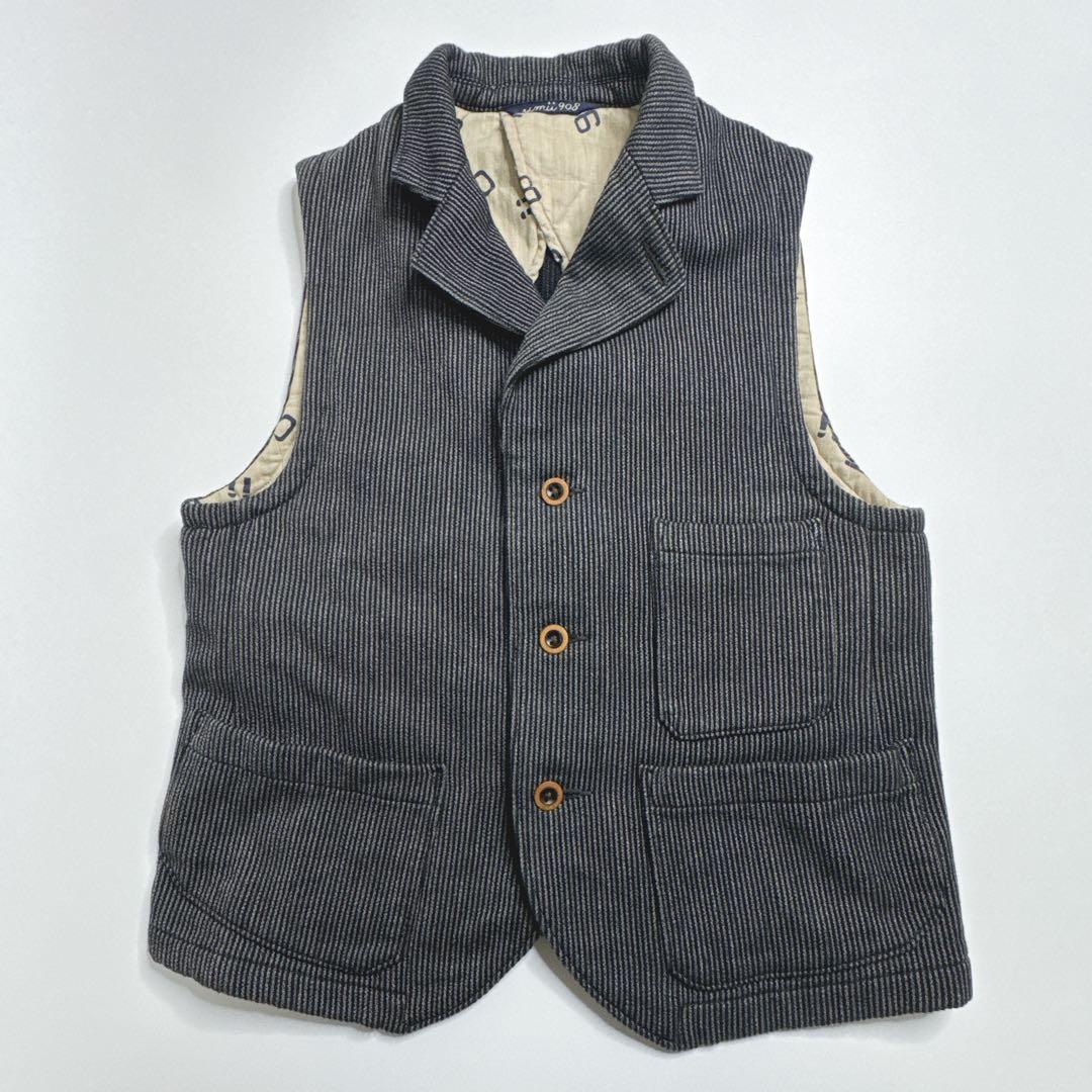 【美品】45rpm umii908 中綿ストライプベスト　ジレ　サイズ2