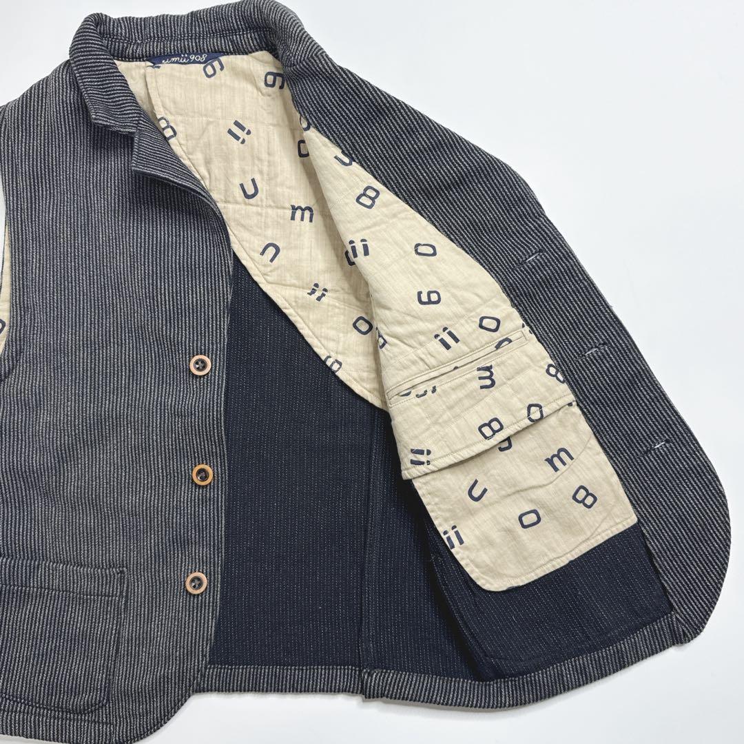 【美品】45rpm umii908 中綿ストライプベスト　ジレ　サイズ2