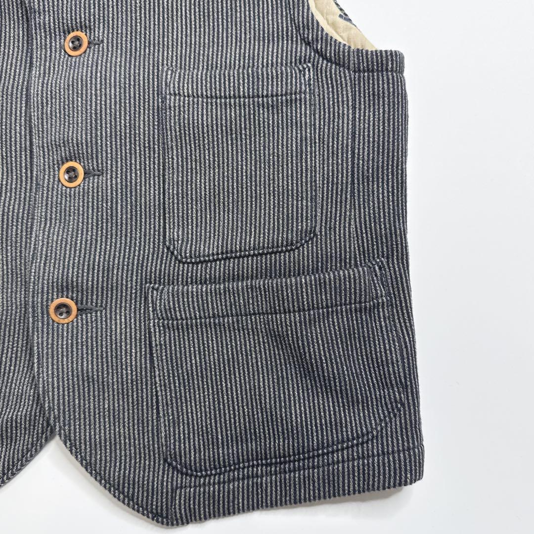 【美品】45rpm umii908 中綿ストライプベスト　ジレ　サイズ2