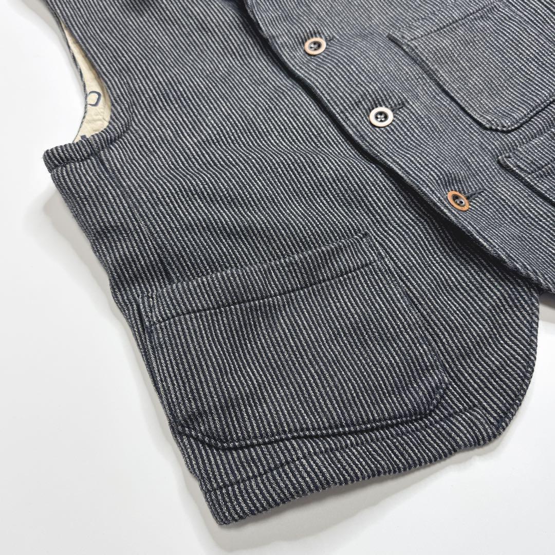 【美品】45rpm umii908 中綿ストライプベスト　ジレ　サイズ2