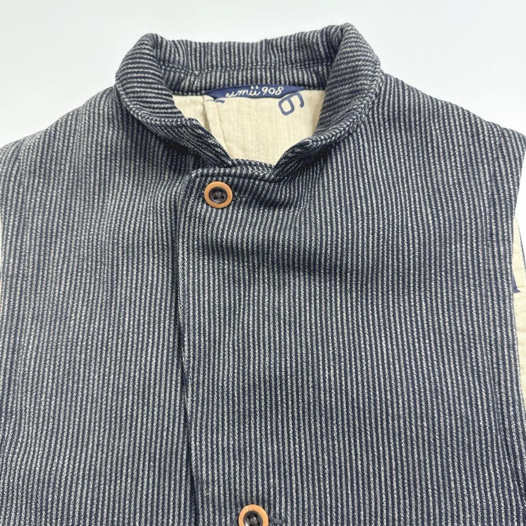 【美品】45rpm umii908 中綿ストライプベスト　ジレ　サイズ2