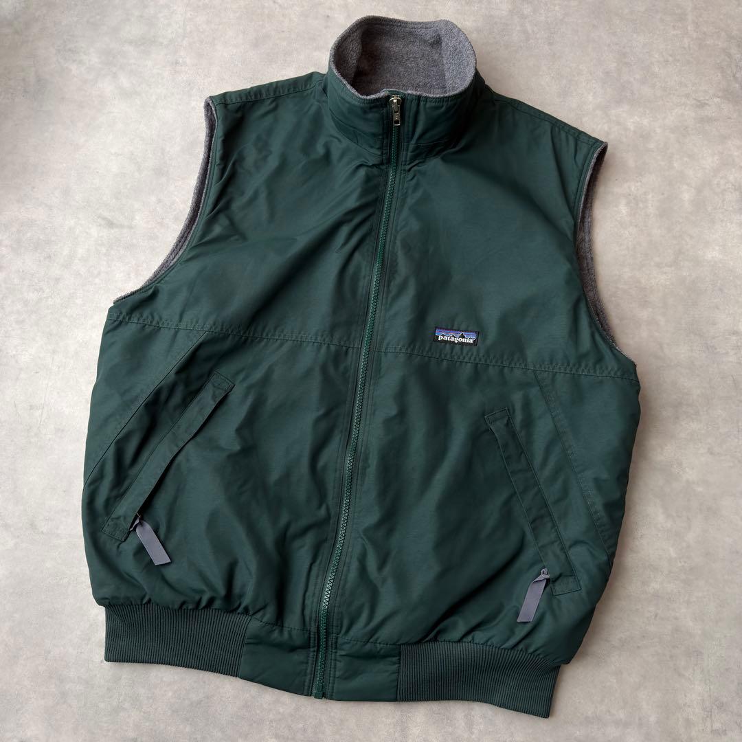 プ*ド様 90s パタゴニア シェルドシンチラ ベスト M グリーン 緑 ハンタ