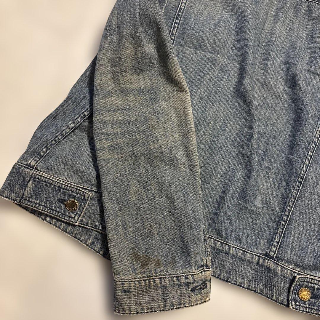 最終お値下げ！ルイヴィトンノーカラーデニムジャケット　モノグラム