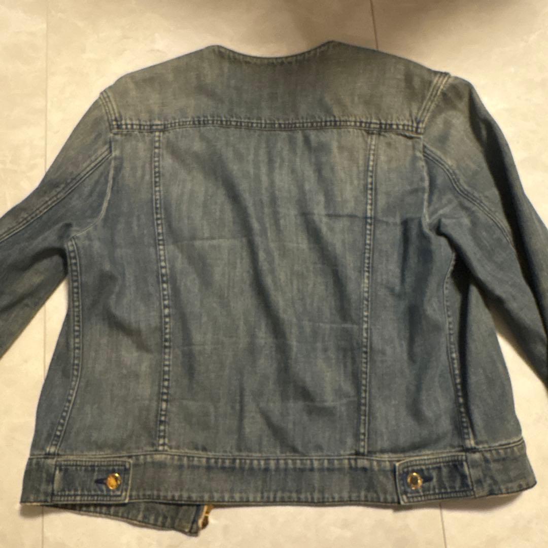 最終お値下げ！ルイヴィトンノーカラーデニムジャケット　モノグラム