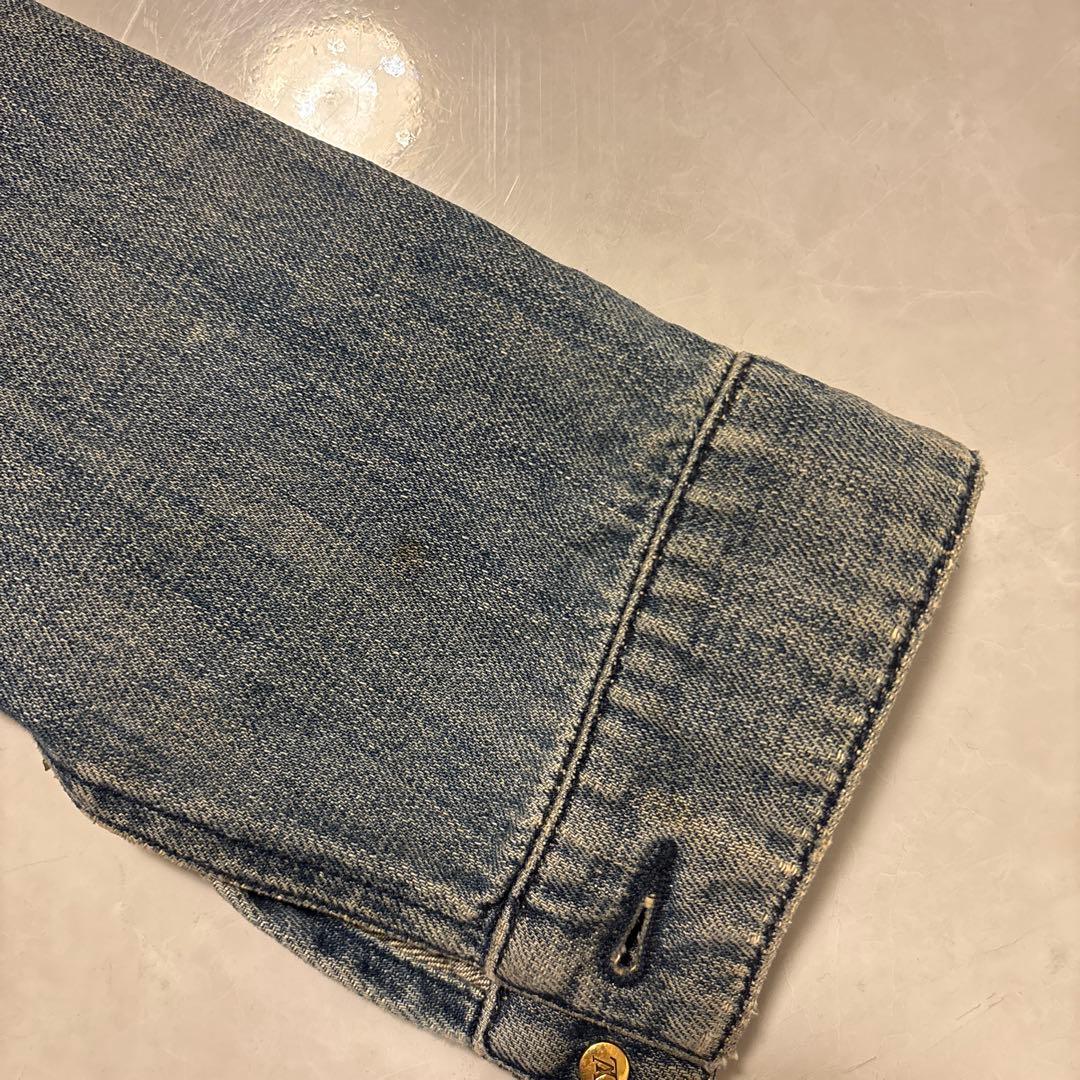 最終お値下げ！ルイヴィトンノーカラーデニムジャケット　モノグラム