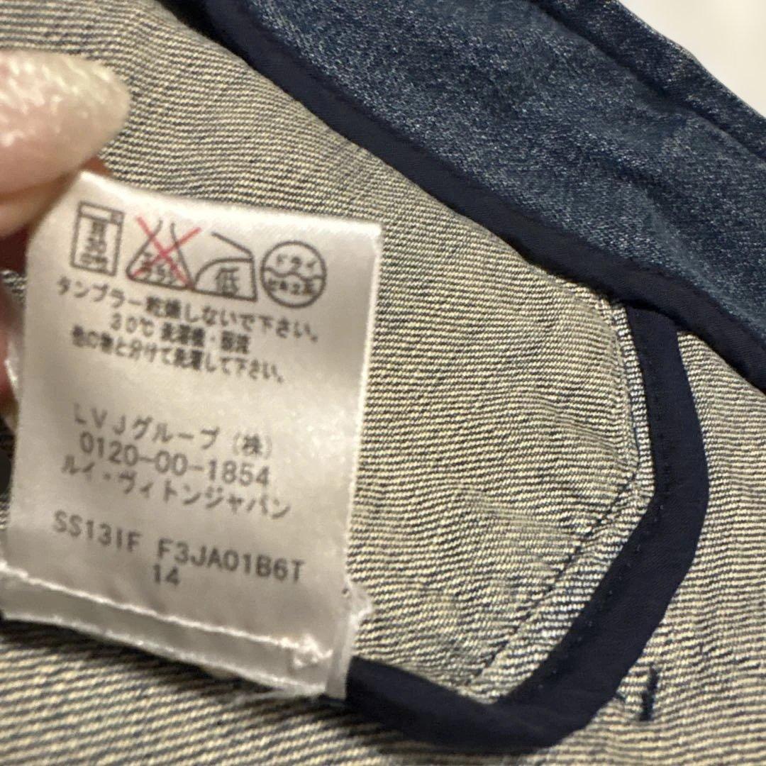 最終お値下げ！ルイヴィトンノーカラーデニムジャケット　モノグラム