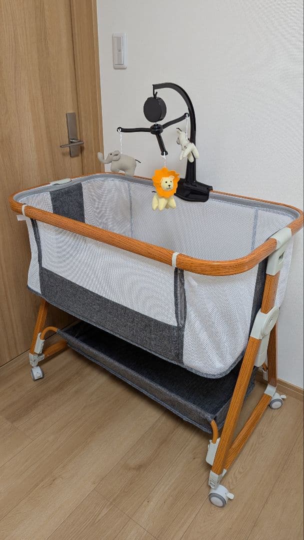 メッシュベビーベッド メリー付き