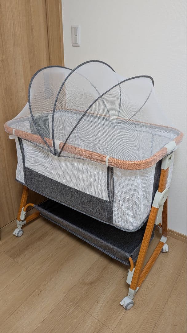 メッシュベビーベッド メリー付き
