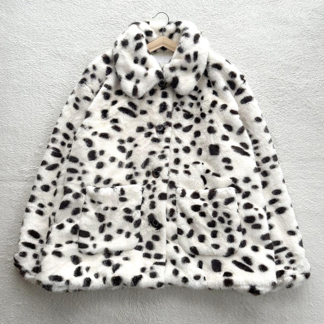 美品 LAVANDA 宇野実彩子 ダルメシアン BIGポケットファージャケット