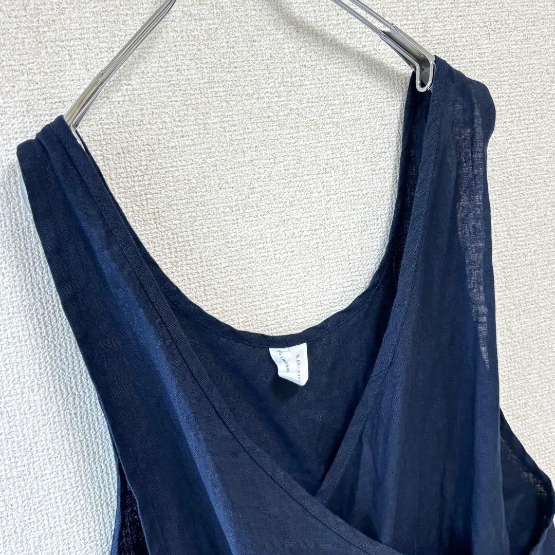 【美品】 フォグリネンワーク リネン オーバーエプロン ウォッシャブル