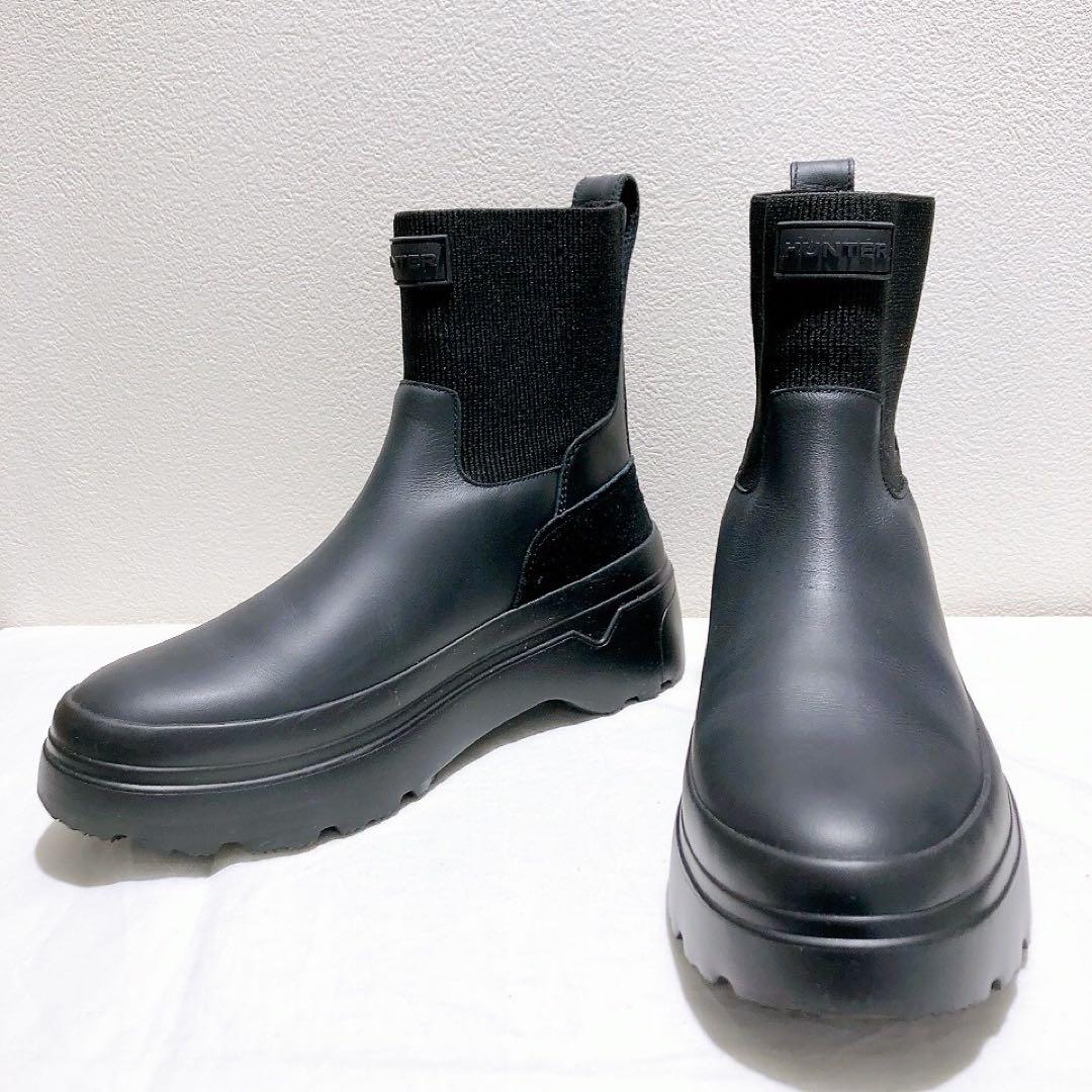 HUNTER レディース エクスプローラー チェルシー フラットフォームブーツ