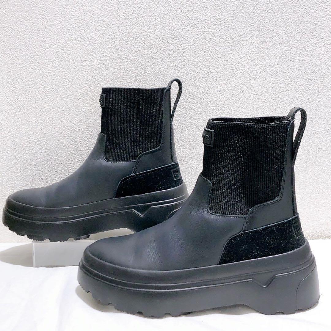 HUNTER レディース エクスプローラー チェルシー フラットフォームブーツ