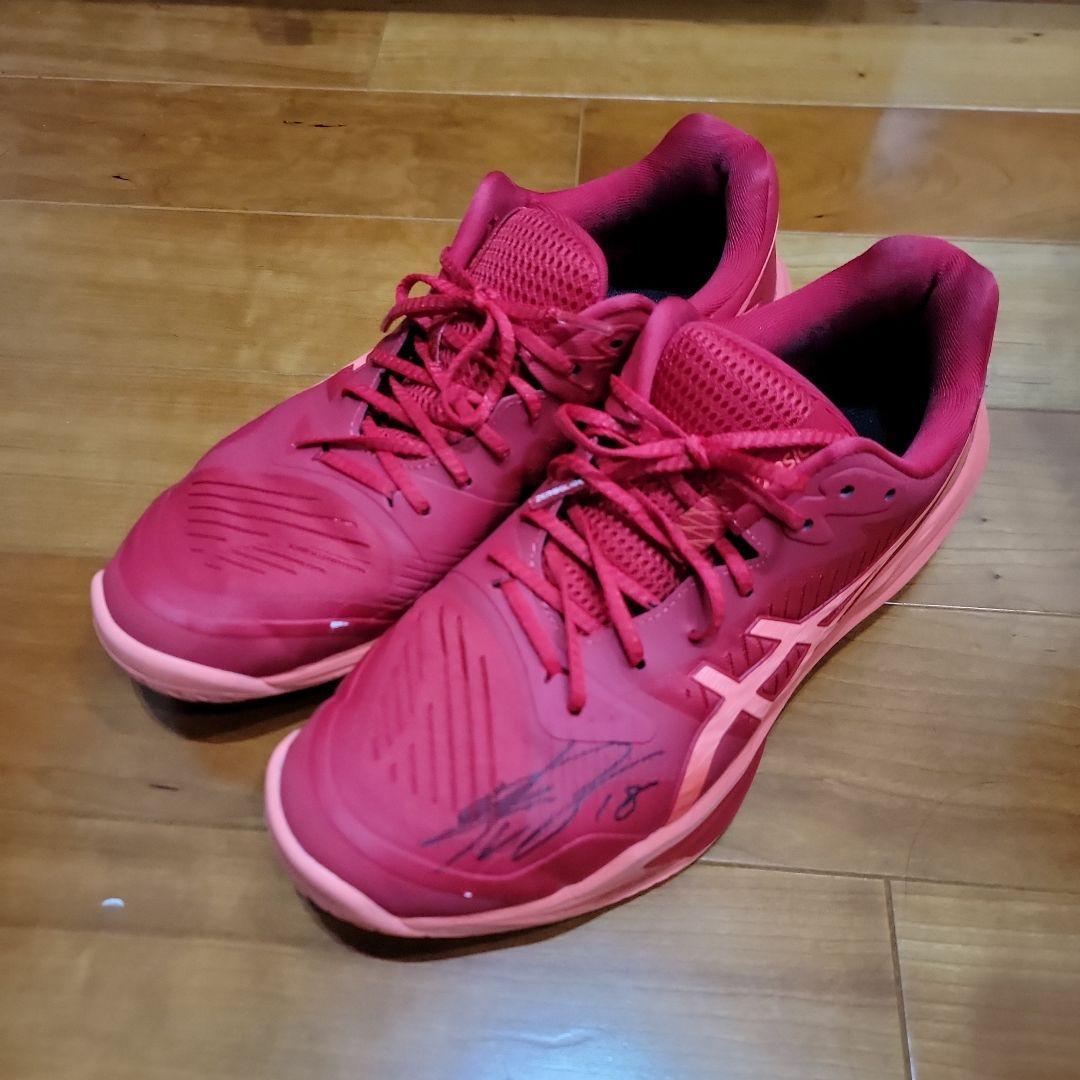 ASICS バレーボールシューズ スカイエリートFF3 海外 レッド サイン入り