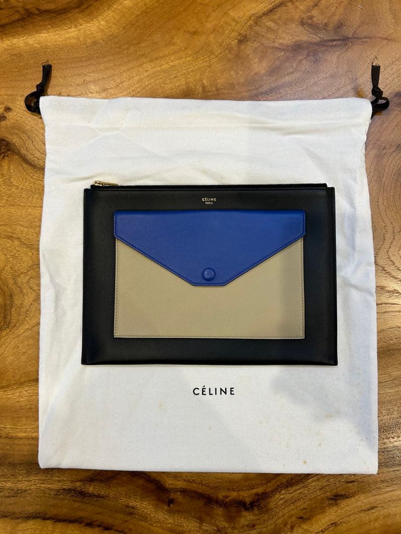 CÉLINE セリーヌ クラッチバッグ　黒 青 ベージュ