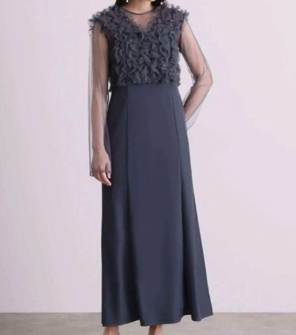 et.UNiVER パーティードレス　フリル　3点セット ブルー M 新品タグ付