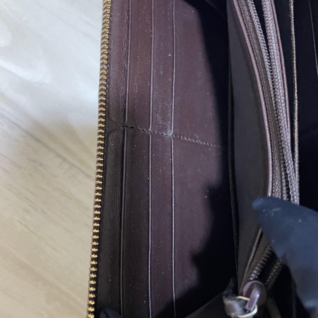 【極美品】GUCCI ダークブラウン ラウンドファスナー長財布